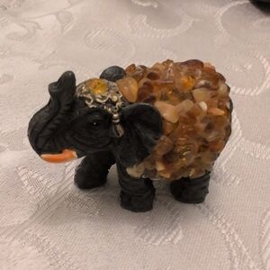 EUC Decorative Elephant Figurine with Gem Accents